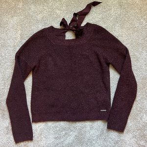 Abercrombie maroon shimmer sweater